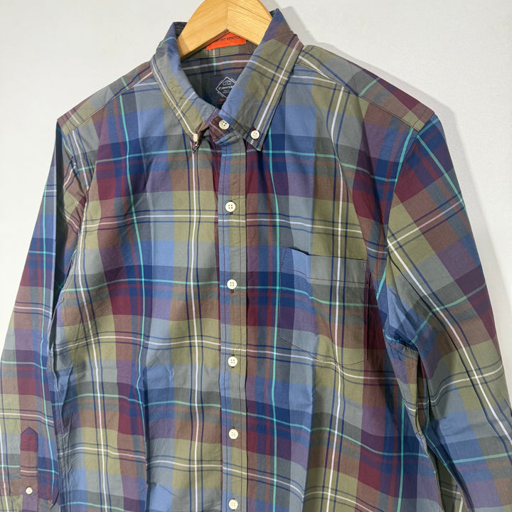 ST JHONS BAY BUTTON DOWN CHECKERED CASUAL COTTON SHIRT WITH STRETCH