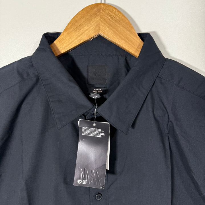 H&M SLIM FIT COTTON SHIRT BRAND NEW BLACK COLOUR