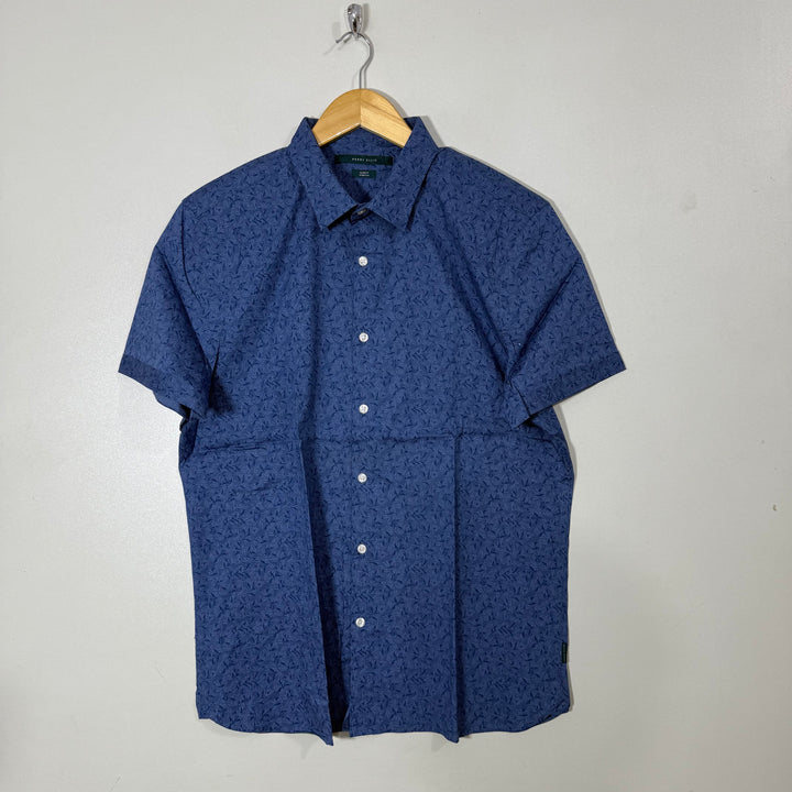 PERRY ELLIS SLIM FIT HALF SLEEVES PRINTED SHIRT WITH STRETCH