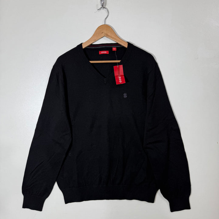 IZOD V NECK COTTON SWEATER BRAND NEW BLACK COLOUR