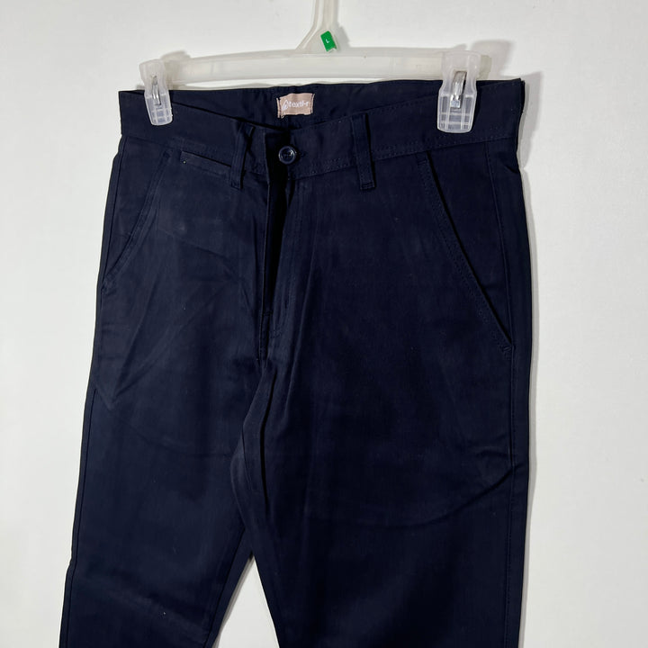 TEXTILE STRAIGHT FIT COTTON CHINO PANT BLACK COLOUR
