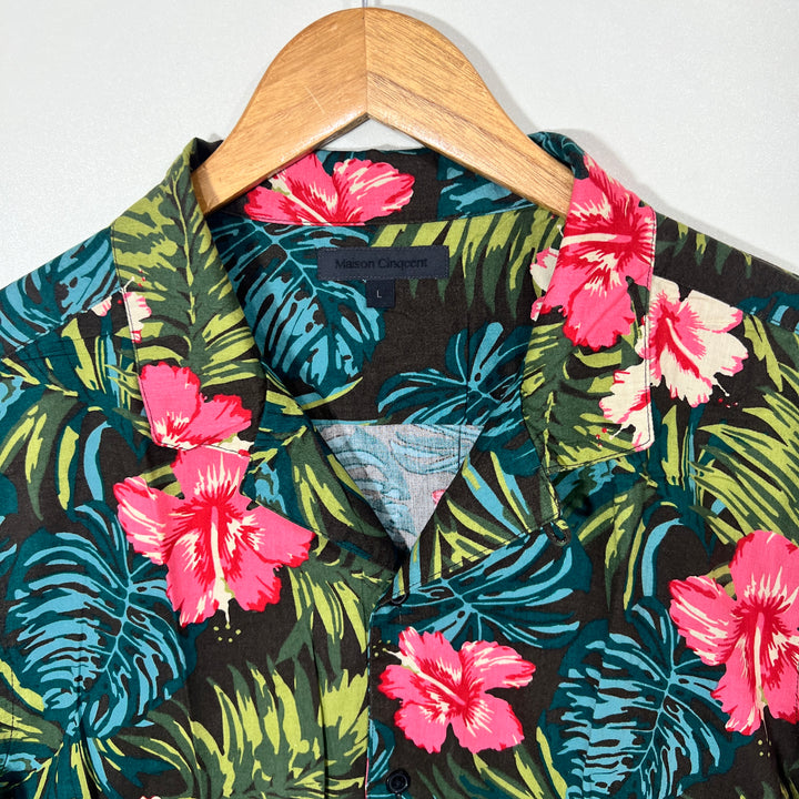 MAISON CINQCENT SAFARI COLLAR HALF SLEEVES SHIRT