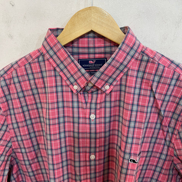 VINEYARD VINES SLIM FIT BUTTON DOWN CHECKERED CASUAL COTTON SHIRT