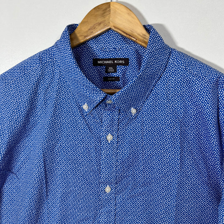 MICHAEL KORS SLIM FIT  BUTTON DOWN CASUAL COTTON SHIRT