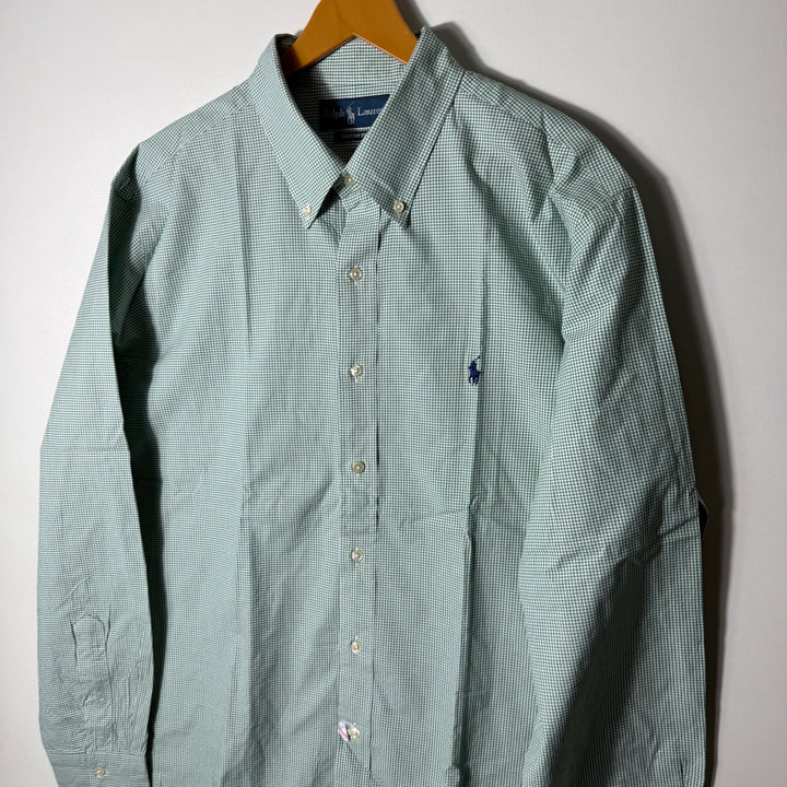 RALPH LAUREN POLO BUTTON DOWN COTTON CHECKERED SHIRT