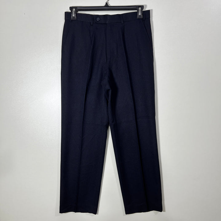 TAYLOR & WRIGHT NAVY BLUE STRAIGHT FIT DRESS PANT WITHOUT STRETCH