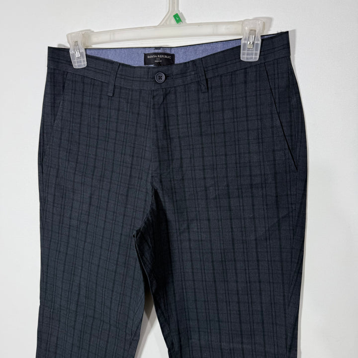 BANANA REPUBLIC AIDEN FIT CHECKERED COTTON CHINO PANT BRAND NEW WITH STRETCH