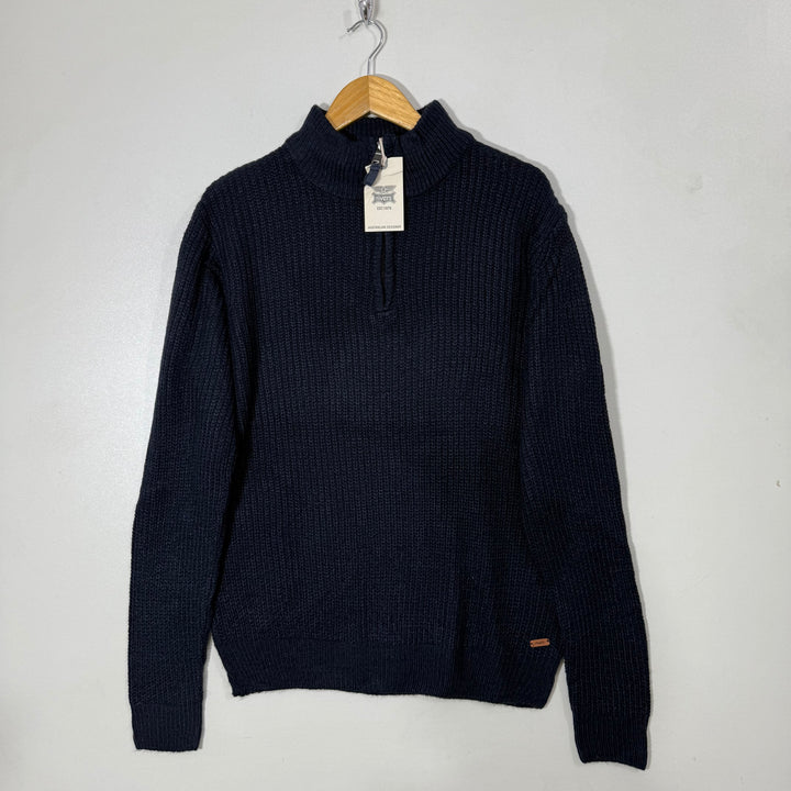 RIVERS HALF ZIP ACRYLIC SWEATER BRAND NEW BLUE COLOUR
