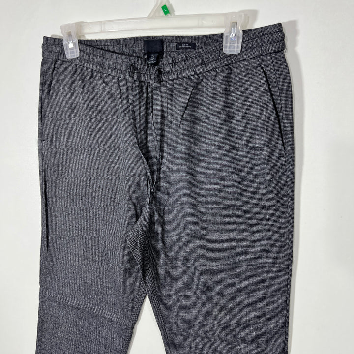 H&M SLINNY FIT TEXTURED FORMAL JOGGER PANT CHARCOAL GREY