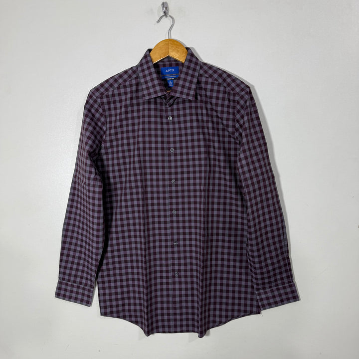 APT.9 SLIM FIT CHECKERED SHIRT