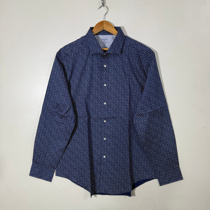STAFFORD 365 ALL TEMP COMFORT PRINTED COTTON SHIRT