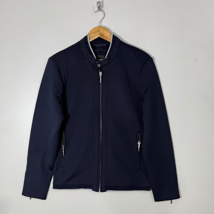 ZARA BEN COLLAR BOMBER JACKET BLUE COLOUR