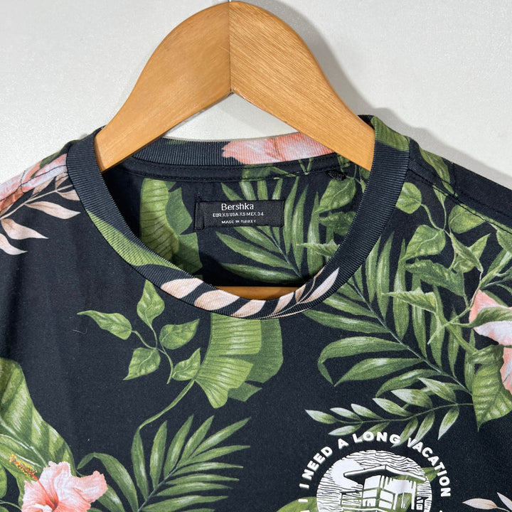 BERSHKA PRINTED COTTON TSHIRT