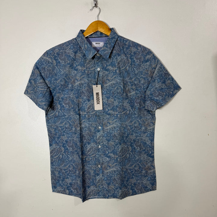 MADDOX PRINTED HALF SLEEVES COTTON SHIRT  BRAND NEW