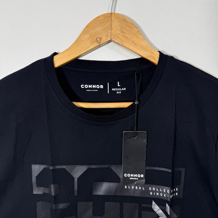 CONNOR REGULAR FIT COTTON TSHIRT BRAND NEW BLACK COLOUR