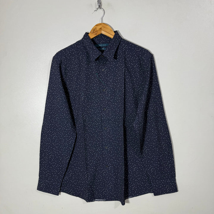 PERRY ELLIS SLIM FIT PRINTED PERFORMANCE SHIRT WITH STRETCH