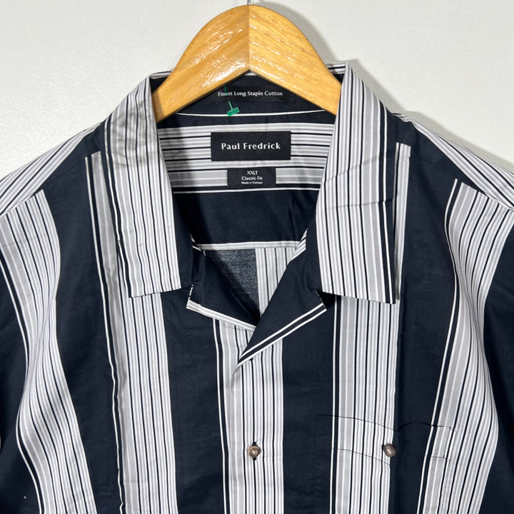 PAUL FREDRICK SAFARI COLLAR COTTON SHIRT