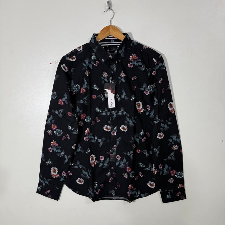 DENIM & FLOWER BUTTON DOWN PRINTED CASUAL COTTON SHIRT BRAND NEW