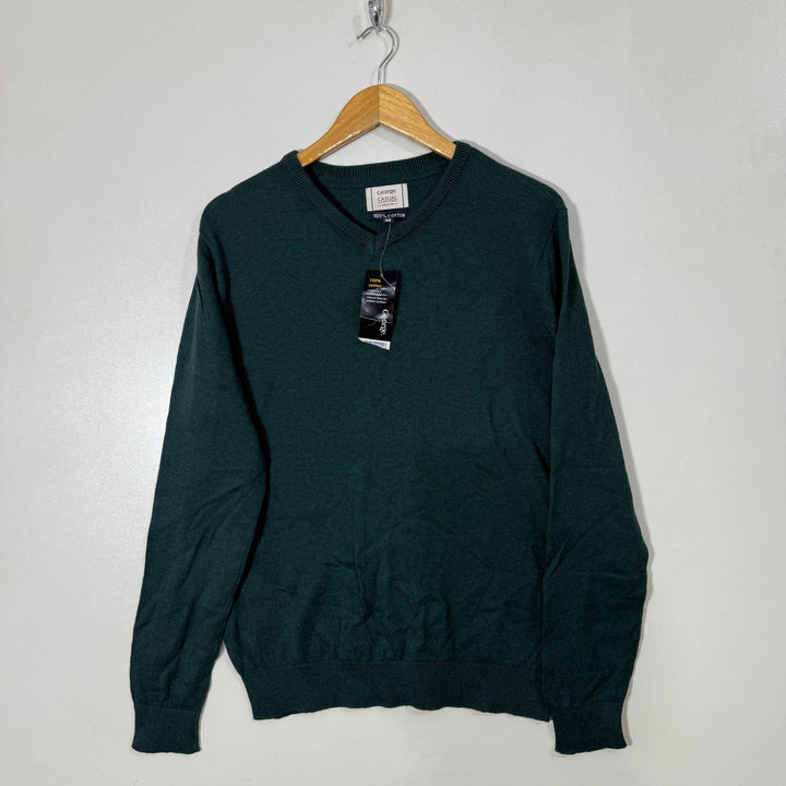 GEORGE V NECK CASUAL COTTON SWEATER BRAND NEW