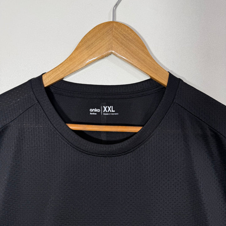 ANKO ACTIVE RUNNING SPORT TSHIRT BLACK COLOUR