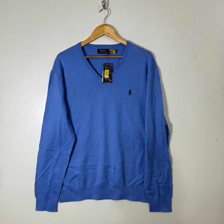 RALPH LAUREN POLO V NECK COTTON SWEATER BRAND NEW