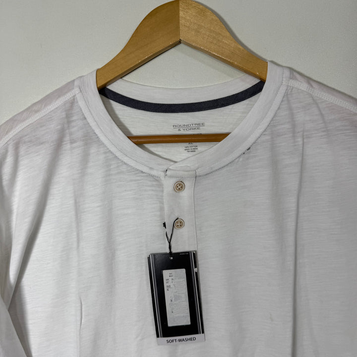 ROUNDTREE & YORKE HENLEY COLLAR COTTON TSHIRT BRAND NEW