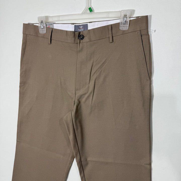 DOCKERS PRO STYLE ESSENTIAL KHAKI STRAIGHT FIT FLAT FRONT COTTON PANT BRAND NEW