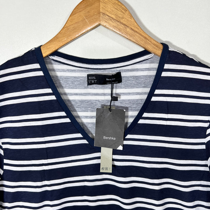 BERSHKA V NECK COTTON TSHIRT BRAND NEW