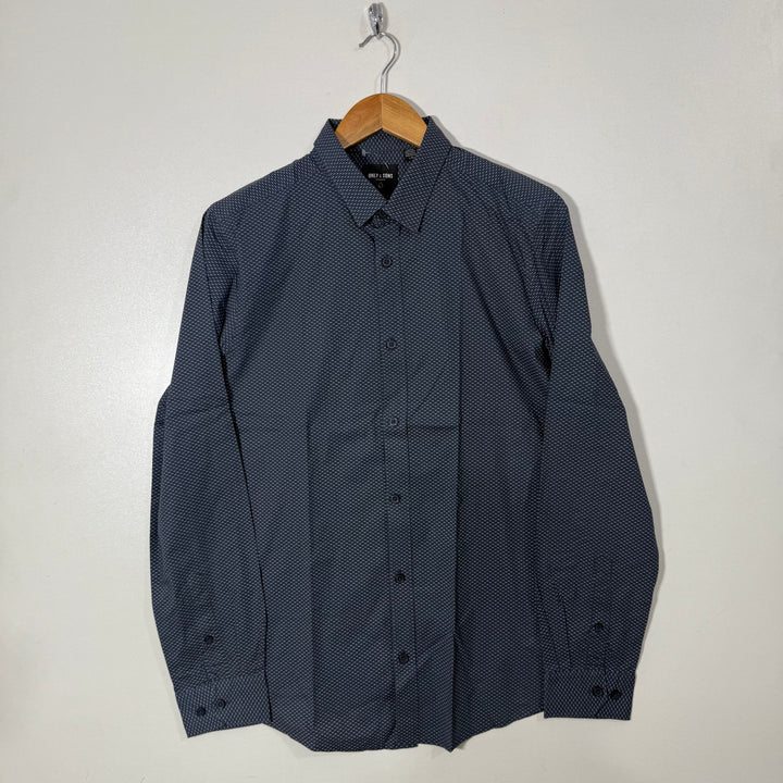 ONLY & SONS CASUAL COTTON SHIRT GREY COLOUR