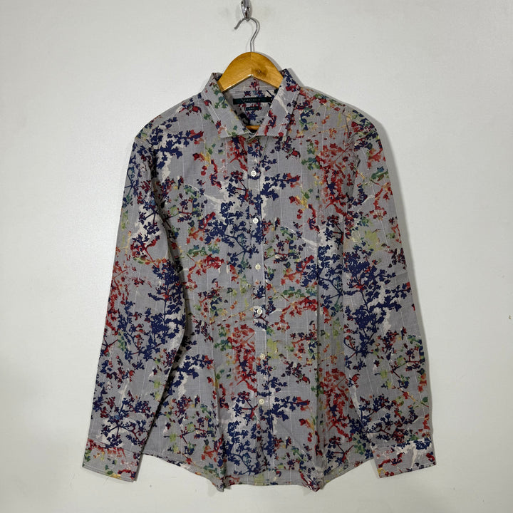 PERRY ELLIS PRINTED COTTON SHIRT