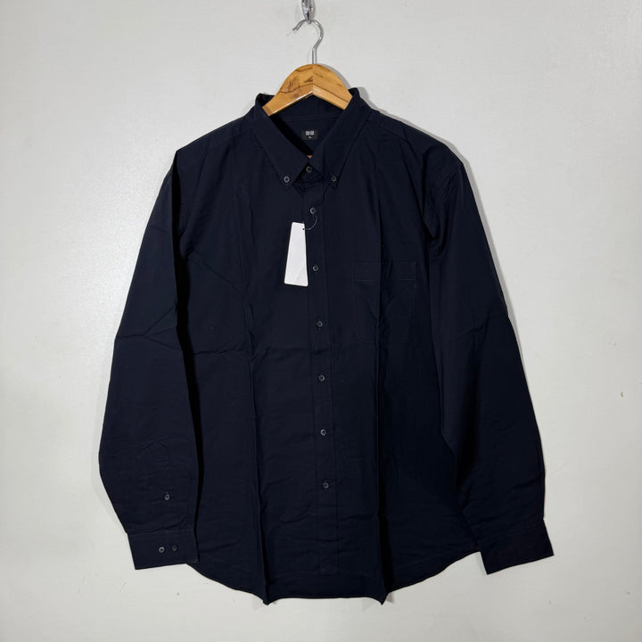 UNIQLO BUTTON DOWN COTTON SHIRT BRAND NEW  DARK BLUE COLOUR