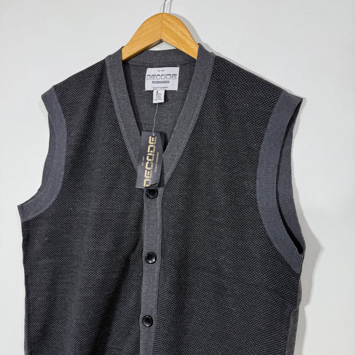 DECODE SLEEVES LESS KARDIGAN SWEATER BRAND NEW