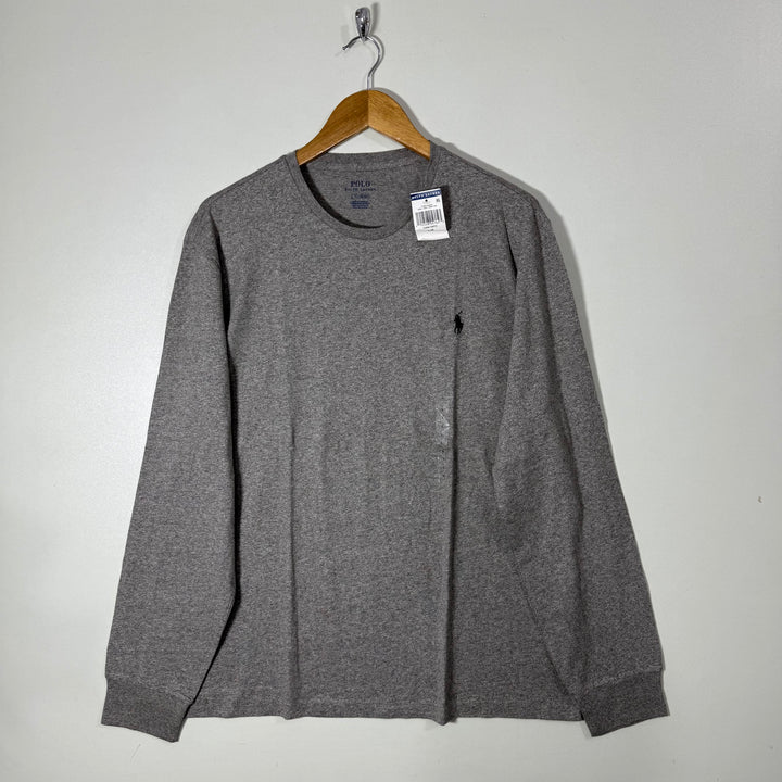 RALPH LAUREN POLO LONG SLEEVES COTTON TSHIRT BRAND NEW GREY COLOUR