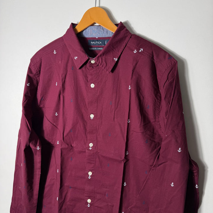 NAUTICA CLASSIC FIT PRINTED CASUAL COTTON SHIRT