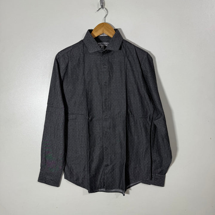 EXPRESS SLIM FIT FITTED COTTON SHIRT GREY COLOUR