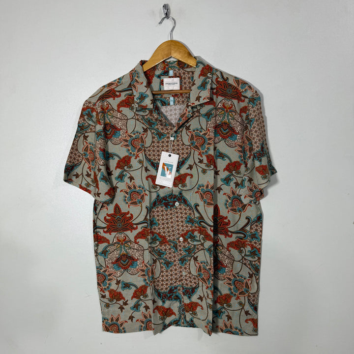 DENIM & FLOWER CUBAN COLLAR HALF SLEEVES HAWAI SHIRT BRAND NEW