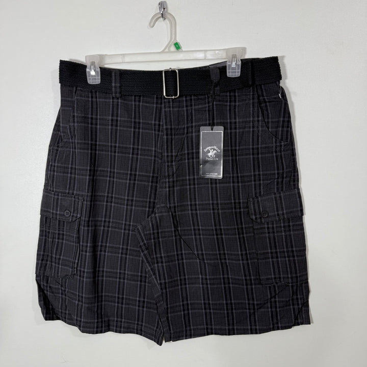 BEVERLY HILLS POLO CLUB CHECKERED CARGO COTTON SHORT BRAND NEW