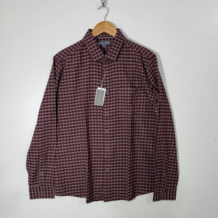 IKE BY IKE BEHAR CHECKERED FLANNEL COTTON SHIRT BRAND NEW