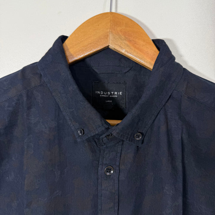 INDUSTRIE HALF SLEEVES BUTTON DOWN PRINTED CASUAL COTTON SHIRT BRAND NEW