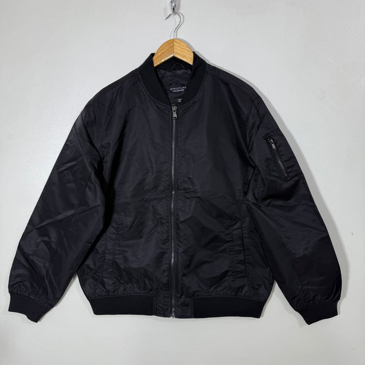 STRUCTURE COLLECTION BEN COLLAR BOMBER JACKET BLACK COLOUR