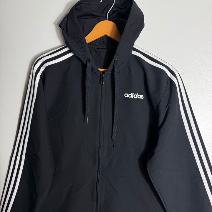 ADIDAS PARACHUTE JACKET WITH HOOD BLACK COLOUR