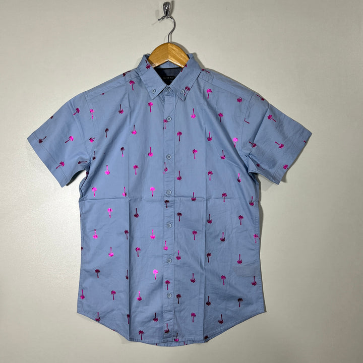 DRILL CLOTHING BUTTON DOWN HALF SLEEVES SHIRT