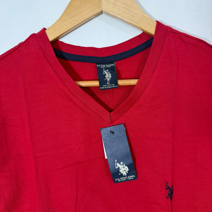 US POLO ASSN V NECK COTTON TSHIRT BRAND NEW