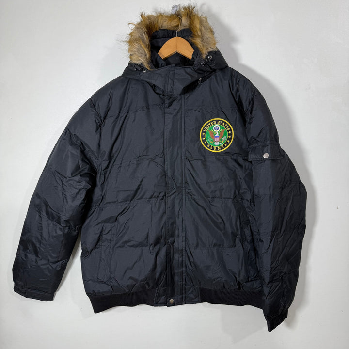 BEVERLY HILLS POLO CLUB PUFFER JACKET WITH DETACHABLE HOOD BLACK COLOUR