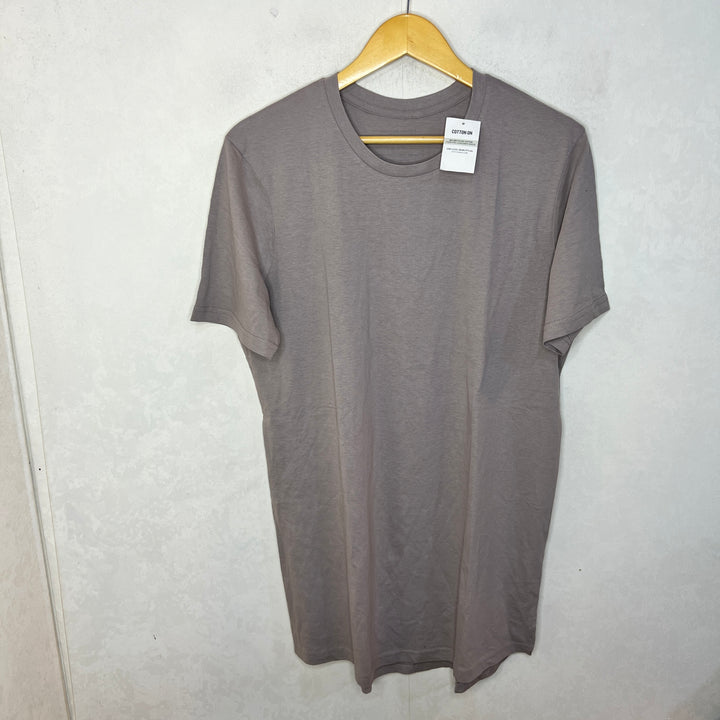 LONGLINE CURVED HEM COTTON TSHIRT BRAND NEW