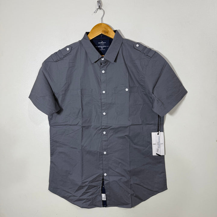 PAPER DENIM & CLOTH DOUBLE POCKETS HALF SLEEVES COTTON SHIRT BRAND NEW WITH STRETCH