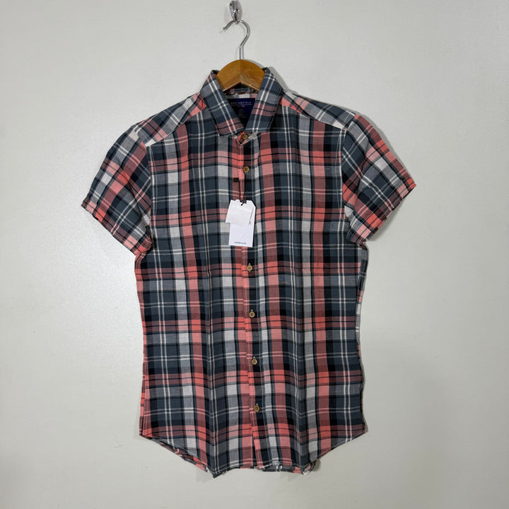 SPRINGFEILD CUSTOM FIT HALF SLEEVES CHECKERED COTTON  SHIRT