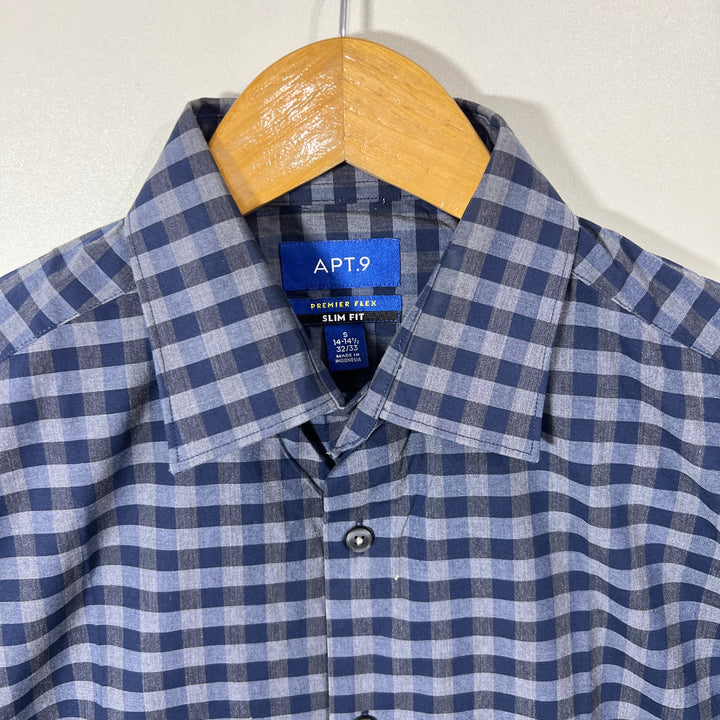 APT.9 SLIM FIT PREMIER FLEX CHECKERED SHIRT
