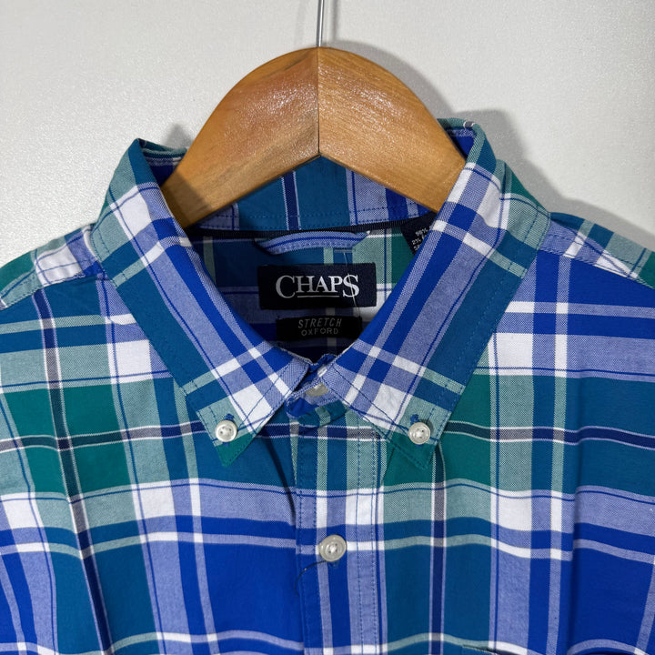 CHAPS BUTTON DOWN OXFORD COTTON SHIRT WITH STRETCH