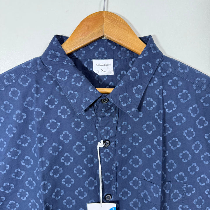 BRILLIANT BASIC PRINTED HALF SLEEVES COTTON SHIRT